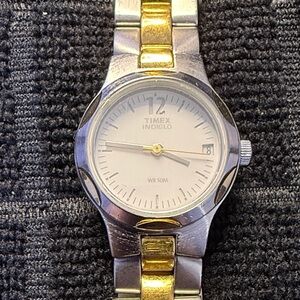 Timex Gold and Silver Indiglo Watch